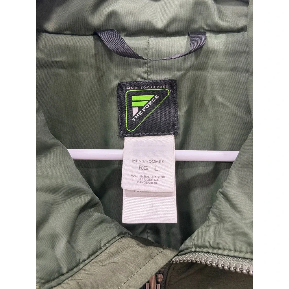 The Force Made For Heroes Mens Green Tactical Puffer Jacket Full Zip Large‎ RG L